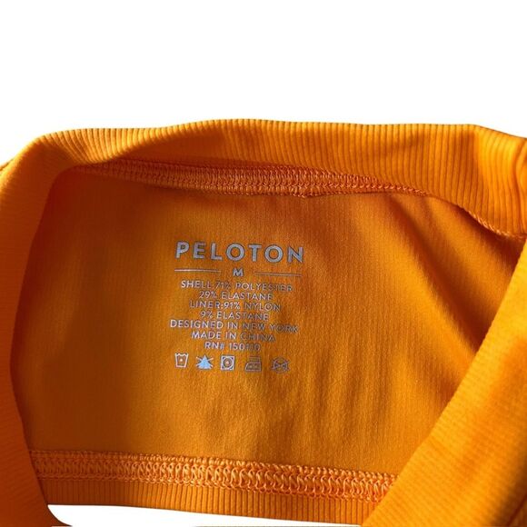 Peloton‎ Women’s M Cadet Rib High Neck Cutout Sports Bra Bright Orange Athletic - Picture 4 of 12